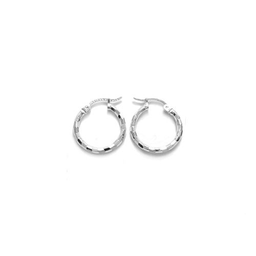 Thin Faceted Hoop Earrings in 16mm | Wholesale Sterling Silver Jewelry | Alternate