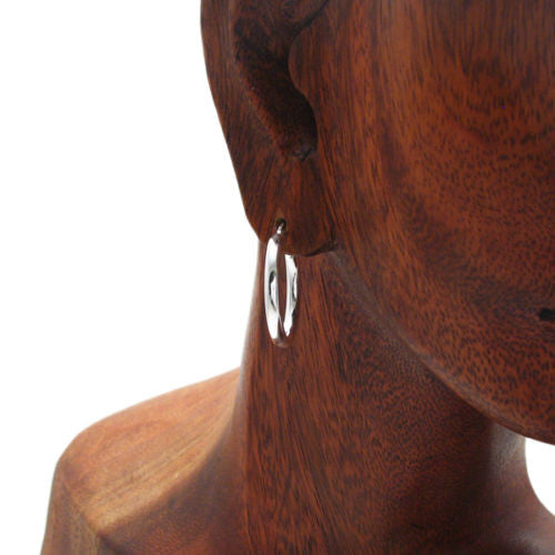Wonderful Thin Plain 3mm Hoop Earrings 24mm | Wholesale Sterling Silver Jewelry | Alternate