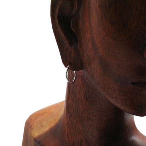 Classic Thin Plain Polished Hoop Earrings 12mm | Wholesale Sterling Silver Jewelry | Alternate