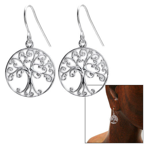 Tree of Life earrings with Starry Night swirls | Wholesale 925 Sterling Silver Jewelry | Combo photo