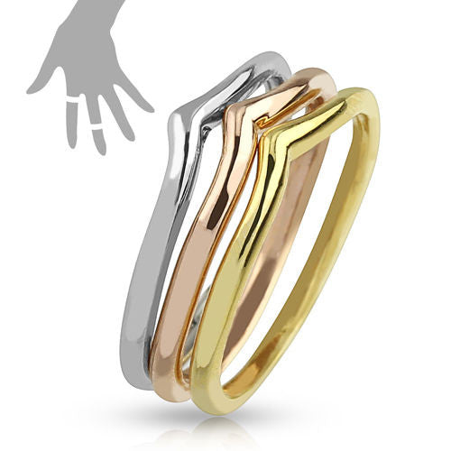 Triple Brass Tri-Color Band Mid-Ring/Toe-Rings | Wholesale Sterling Silver Jewelry |