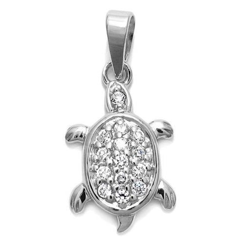 Extraordinary Turtle Pendant with 0.14 CT CZs | Wholesale 925 Sterling Silver Pendants - Jewelry | Main