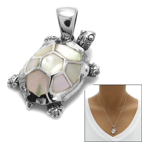 Cute turtle with mother of pearl turtle shell pendant | Wholesale 925 Sterling Silver Jewelry | Combo photo