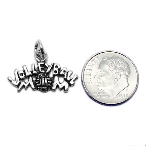 Sporty "Volleyball Mom" Talking Charm. Wholesale Sterling Silver Charms - Jewelry. Alternate.